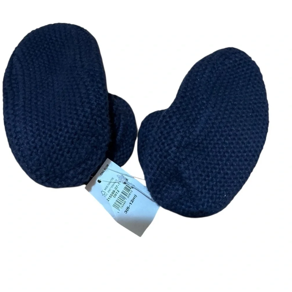 Baby Gap Navy Blue Knit Booties Socks Baby Boy size 3 6-12M NWT